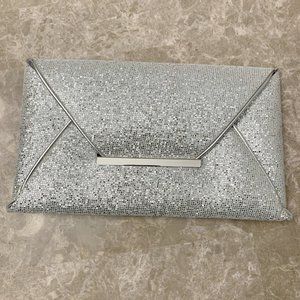 Silver Glitter Clutch
